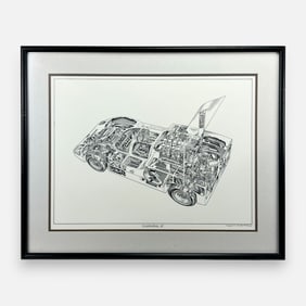 James Allington "Chaparral 2F" Cutaway Print Framed