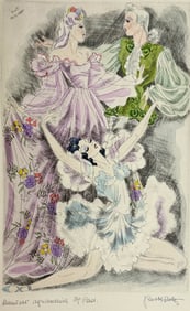 Kurt Hilscher Can-Can Dancer Hand Colored Etching Pencil Signed Print #4