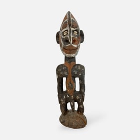 Tribal Papua New Guinea Sepik River Carved and Painted Wood Male Sculpture