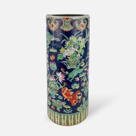 Antique Chinese Famille Rose Porcelain Umbrella Stand