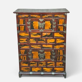 Antique Korean Jang Exotic Fruitwood Tansu Chest Cabinet