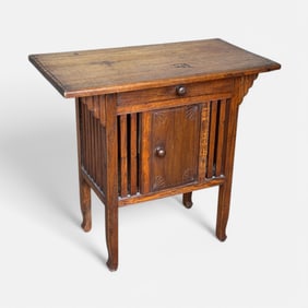 Vintage Mid 20thC South American Carved Wood Stand Side Table