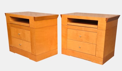 Pair Chi Wing Lo for Giorgetti Design 2-Drawer Night Stands
