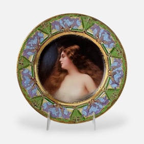 Antique Hand Painted Royal Vienna Style Female Portrait Plate