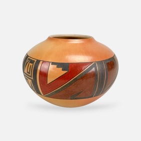 Steve Lucas Native American Hopi-Tewa Pottery Vessel Vase Bowl