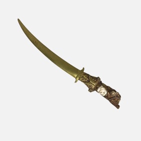 Albert Schrodel Gilt Bronze Figural Letter Opener Napoleonic Soldier
