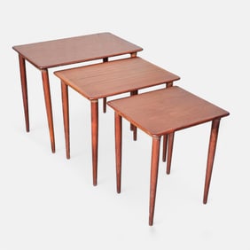 Three Danish Modern MCM Teak Nesting Tables