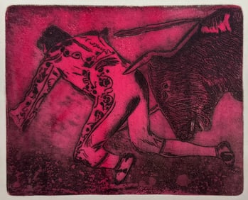 Marian Korn "Trapped Series I" 1973 Hors d'Commerce Proof Drypoint Print