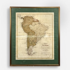 Franz Ludwig Gussefeld Antique 18thC Framed Map of South America