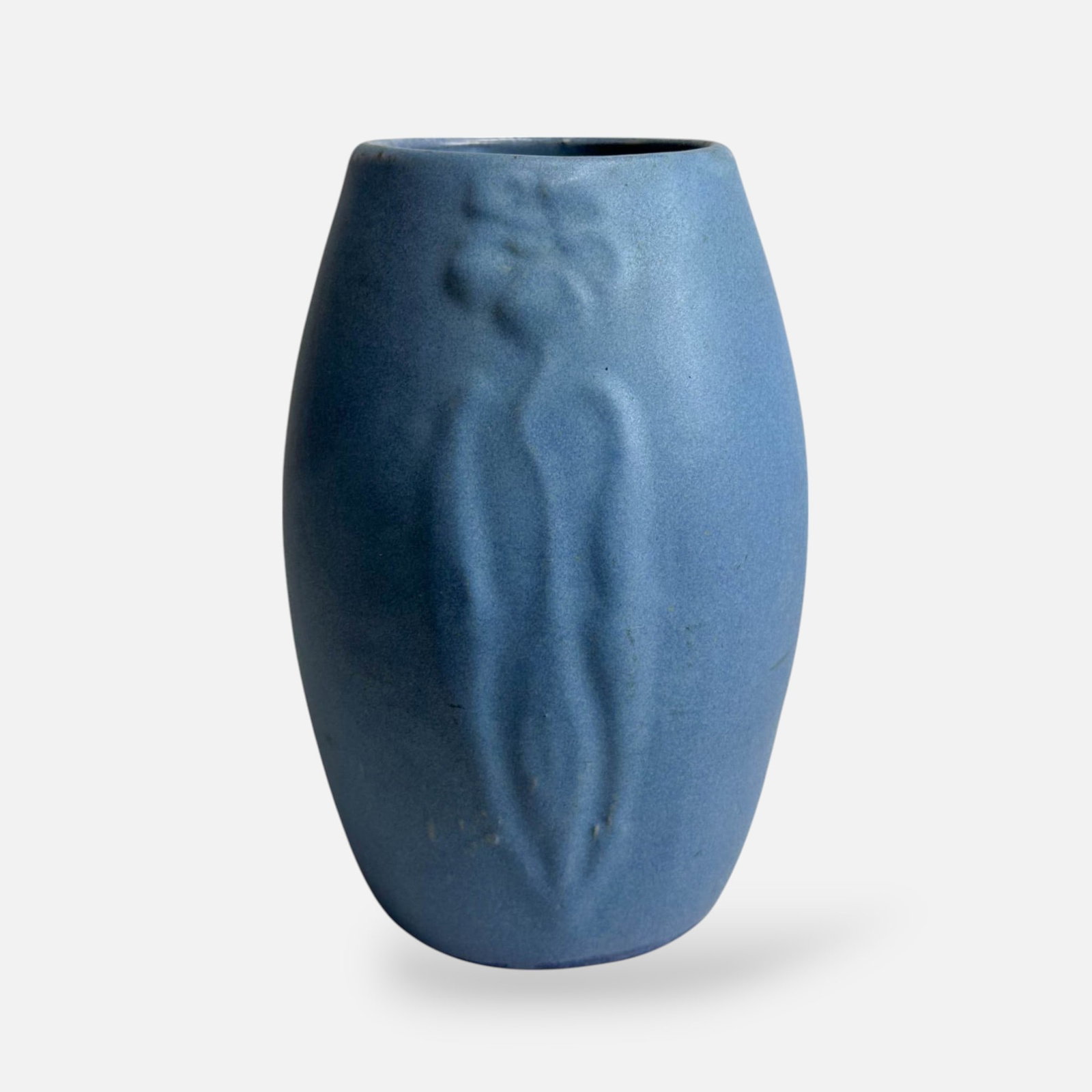 Zanesville Arts and Crafts Lavender Stoneware Art Pottery Vase: Marked "101" on base. Good, with minor surface imperfections, needs cleaning. No chips, cracks, or repairs.