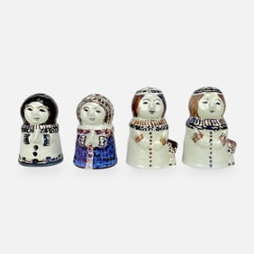Four Doreen Middelboe for Royal Copenhagen Mid Century Modern Aluminia Salt & Pepper Shaker Figures