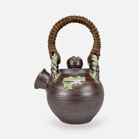 Huge Japanese Shigaraki Studio Art Pottery Stoneware Teapot