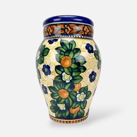 Large Antique Royal Copenhagen Aluminia Faience Art Pottery Danish Vase