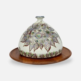 Royal Copenhagen Danish Modern MCM Cheese Dome on Teak Tray