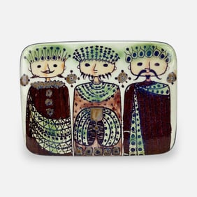 Royal Copenhagen Danish Modern MCM Three Wise Men Faience Trinket Box