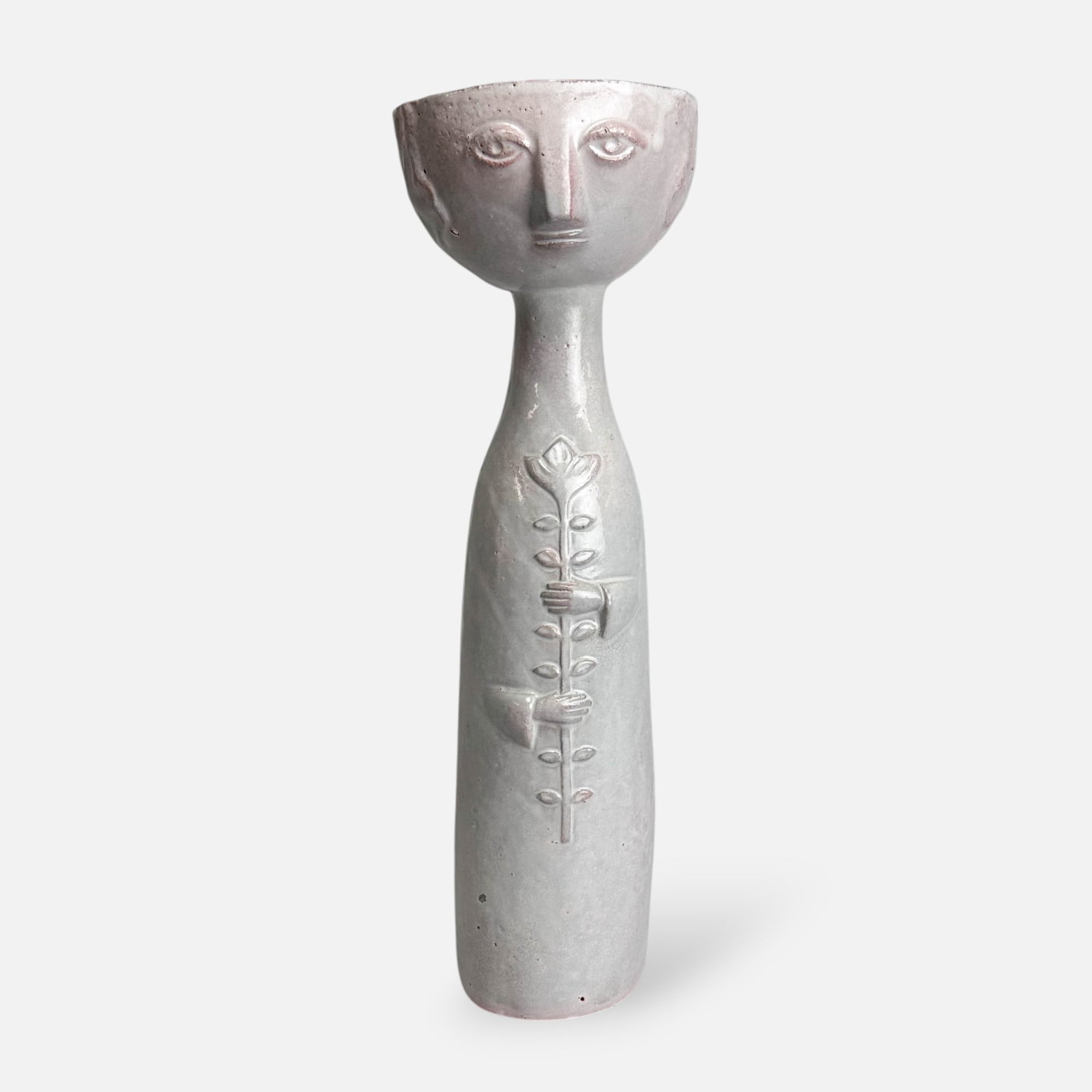 Bjorn Wiinblad for Rosenthal MCM Art Pottery Vase Danish Modern Planter: Unsigned. Attributed or after Bjorn Wiinblad. Good overall, with shown surface discoloration, some glaze misses. Free from any chips, cracks, or repairs.