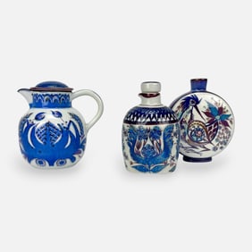 Three Royal Copenhagen Aluminia Faience Danish Modern MCM Jugs Bottles