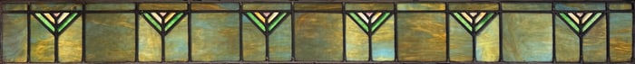 Antique Long Leaded Stained Glass Transom Window