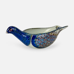 Royal Copenhagen Aluminia Danish Modern MCM Peacock Tray