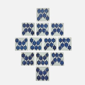 Ten Royal Copenhagen Aluminia Faience Danish Modern MCM Tiles