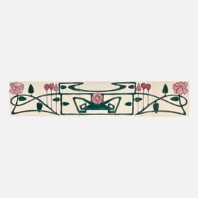 Contemporary Arts & Crafts Mackintosh Style Ceramic Art Pottery Tile Frieze Five Tiles