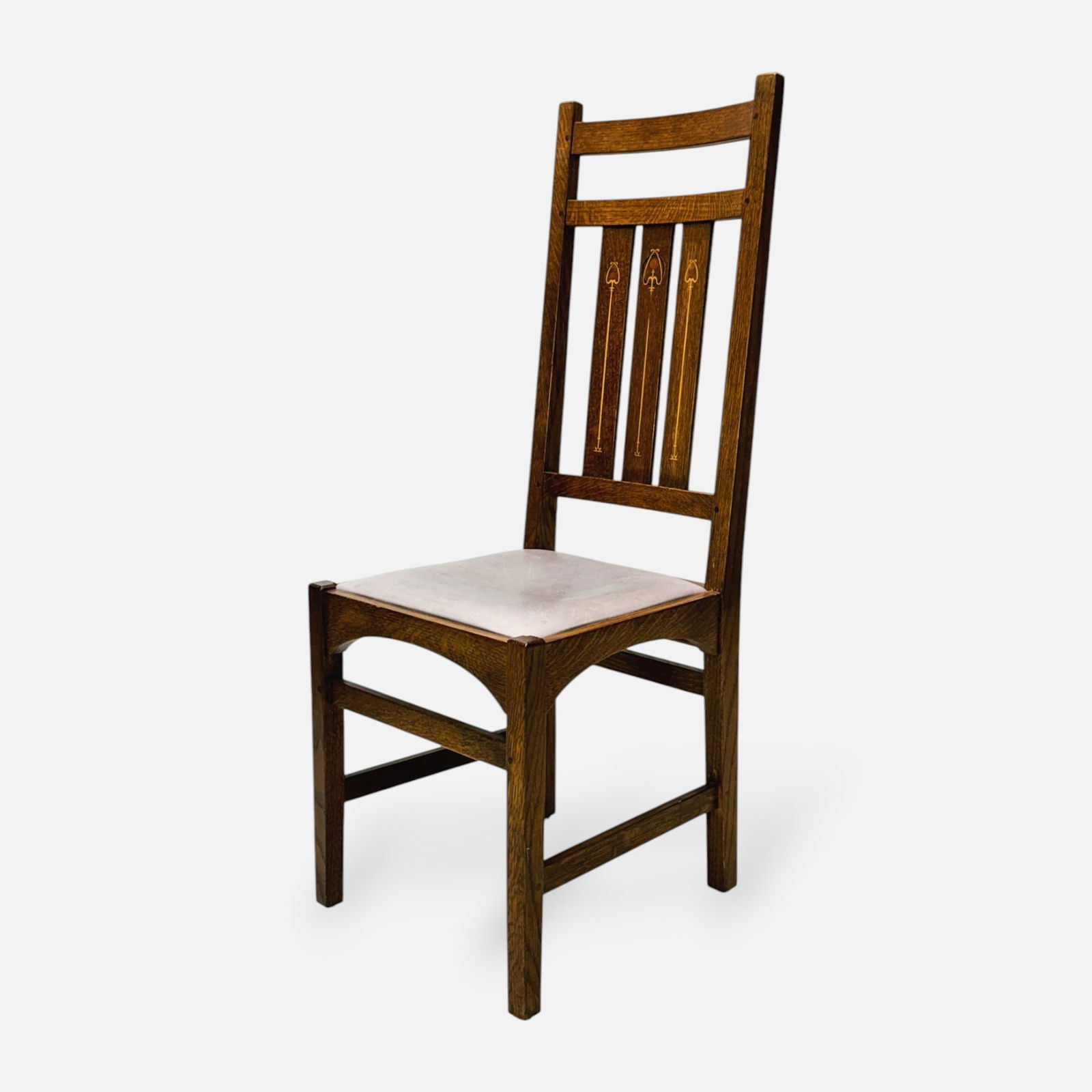 Harvey Ellis for Stickley Arts & Crafts Mission Oak Side Chair: Very good as shown, with minor surface wear. Approx. seat height 17 3/4". Marked as shown.