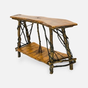 Adirondack Style Rustic Live Edge Twig Branch Table Stand