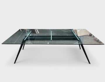 Todd Bracher for Fritz Hansen Contemporary High End Modernist Aluminum & Glass Dining Table