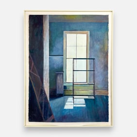 Sherry Zvares Kasten "Le Droit Building Light #1" Acrylic on Paper Framed Painting