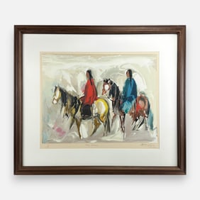 Ted DeGrazia "Two Squaws" 1979 Western Serigraph Framed Print