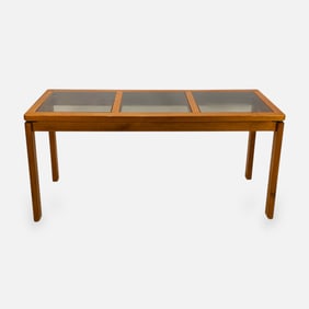 Danish Modern MCM Teak and Glass Coffee Table