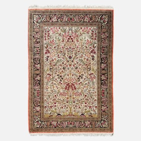 Persian Silk Isfahan Tree of Life Area Rug