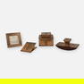 Antique Arts & Crafts Four Piece Engraved Copper Desk Set For Home or Office