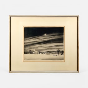 William MacLean "The Evening Visit" Etching Framed Print