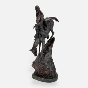 Frederic Remington (After) "Mountain Man" Large Bronze Western Sculpture