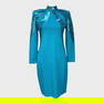 St. John by Marie Gray Size 6 Teal Sequin Knit Dress