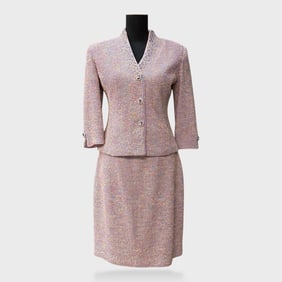 St. John Couture Size 2 & 4 Multicolor Tweed Skirt Suit