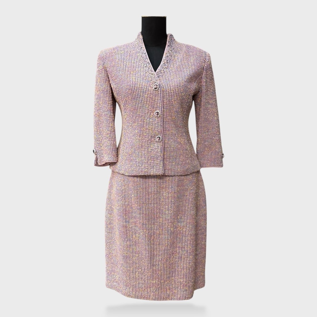 St. John Couture Size 2 & 4 Multicolor Tweed Skirt Suit (1 of 5)