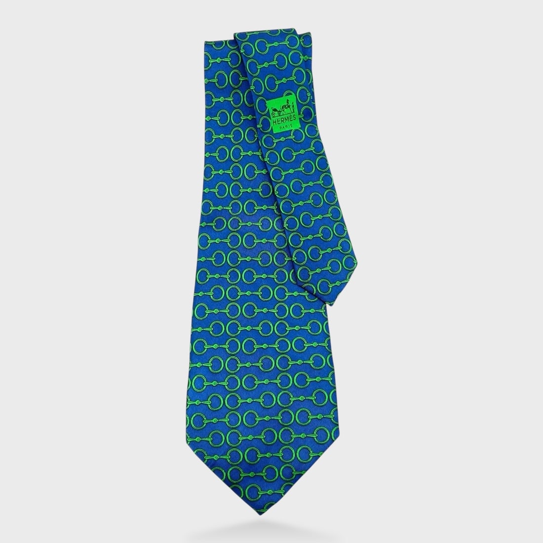 Hermes Blue And Green Silk Tie (1 of 4)