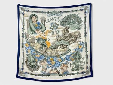 Hermes Le Matin Neuf Silk Scarf Includes Box