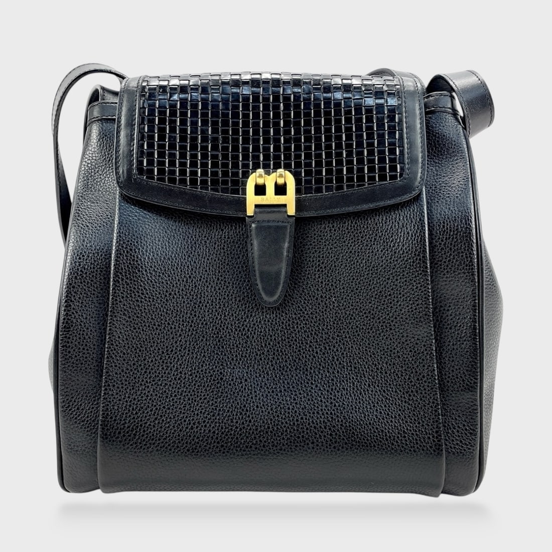 Bally Black Textured Leather Shoulder Bag (1 of 7)