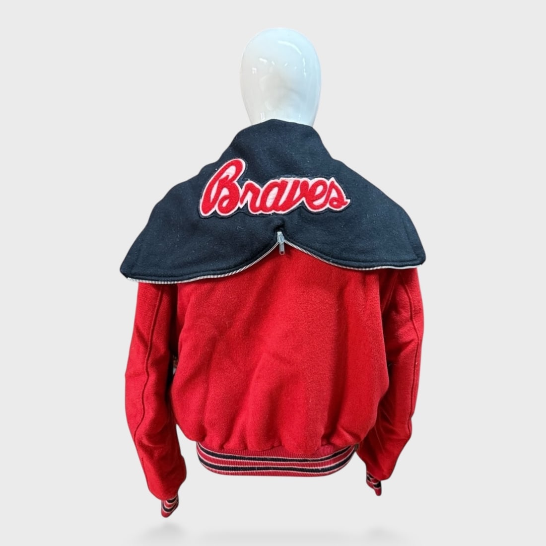 Vintage Atlanta BRAVES Baseball Wool Jacket Parka (1 of 4)