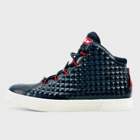 Nike LeBron XII NSW Lifestyle QS Size 10.5 w/ Black Pyramid-Textured Leather And Red Accents w/