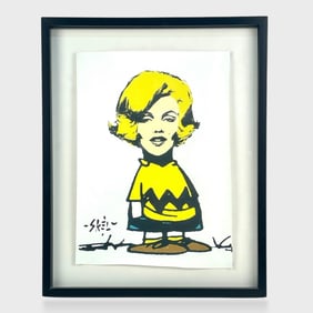 Jason Skeldon Skel Pop Art Signed Lithograph Framed  Marilyn Monroe Head Charlie Brown Body