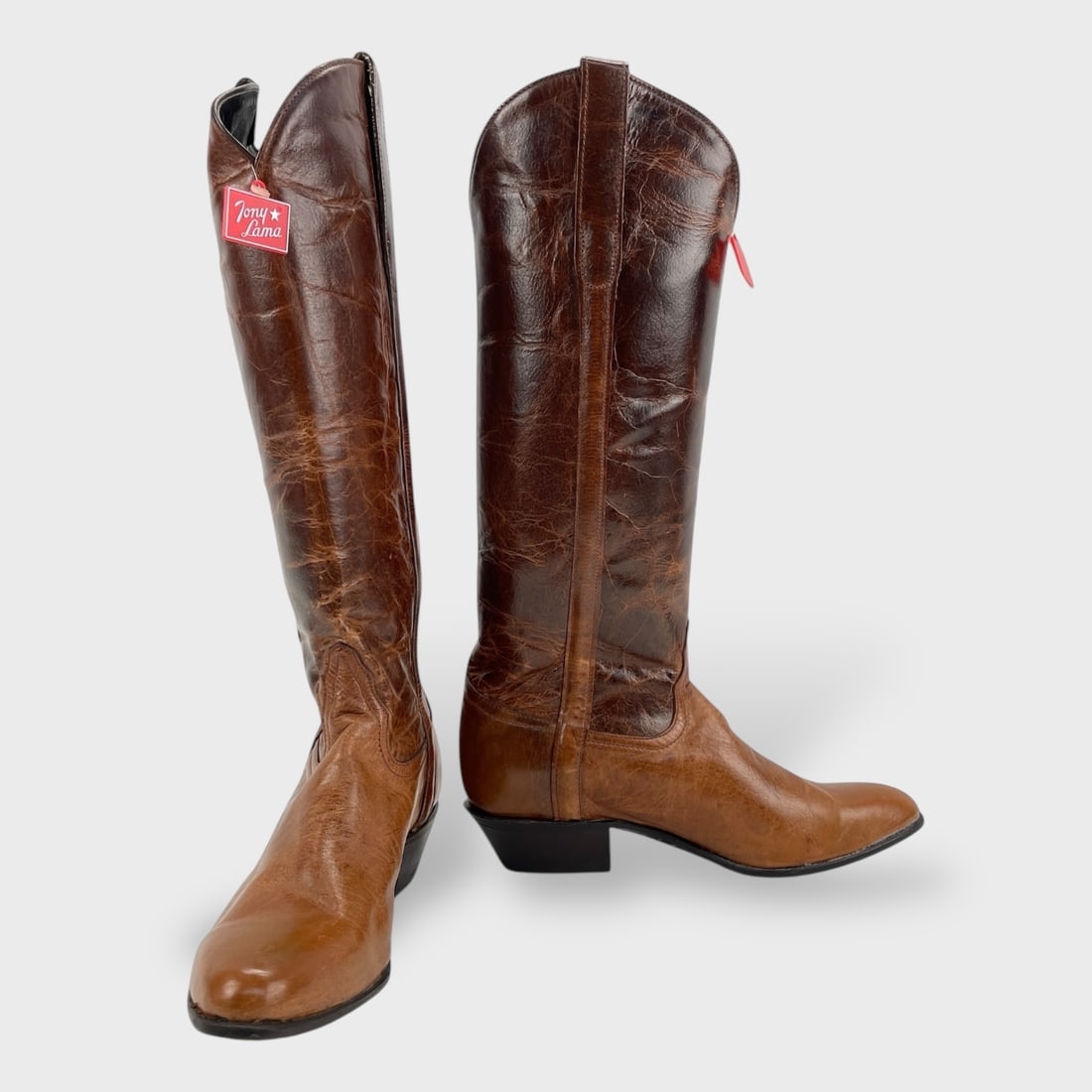 Vintage  Tony Lama Ladies Size 6M Brown Leather Cowboy Boots (1 of 6)