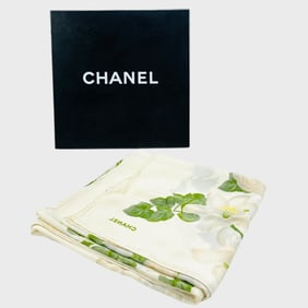 Chanel Floral Silk Scarf Includes Box