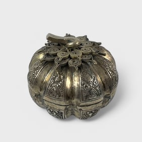 94 Grams Fine 900 Silver Pumpkin Betel Box