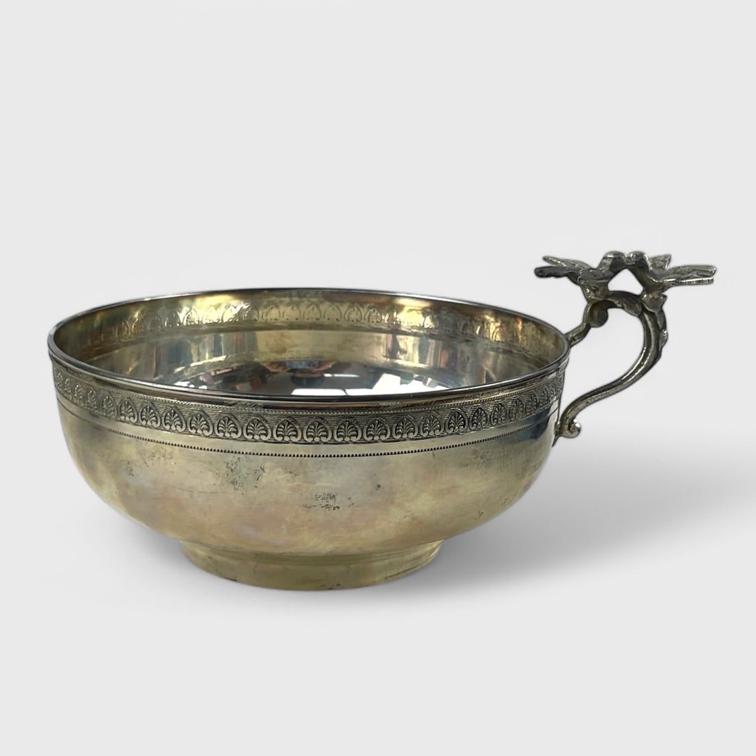 Fine 900 Silver Figural Love Birds Handled Dish (1 of 6)