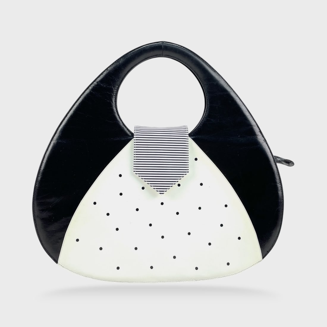 Bally Black And White Leather Handbag And Dust Bag (1 of 7)