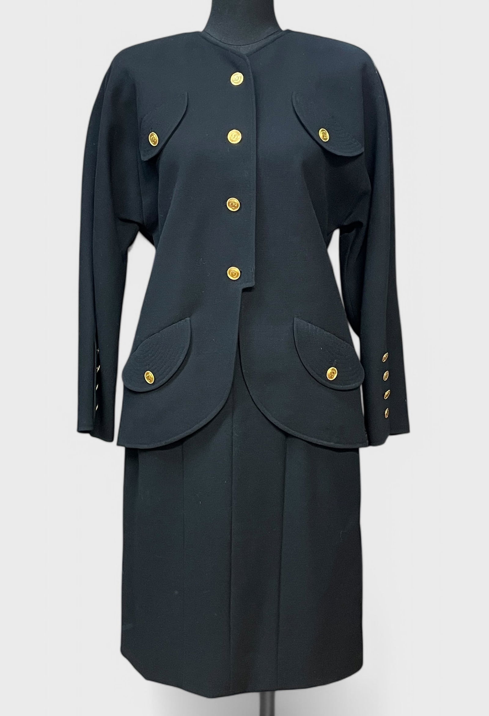 Vintage Chanel Boutique Black Wool Skirt Suit (1 of 5)
